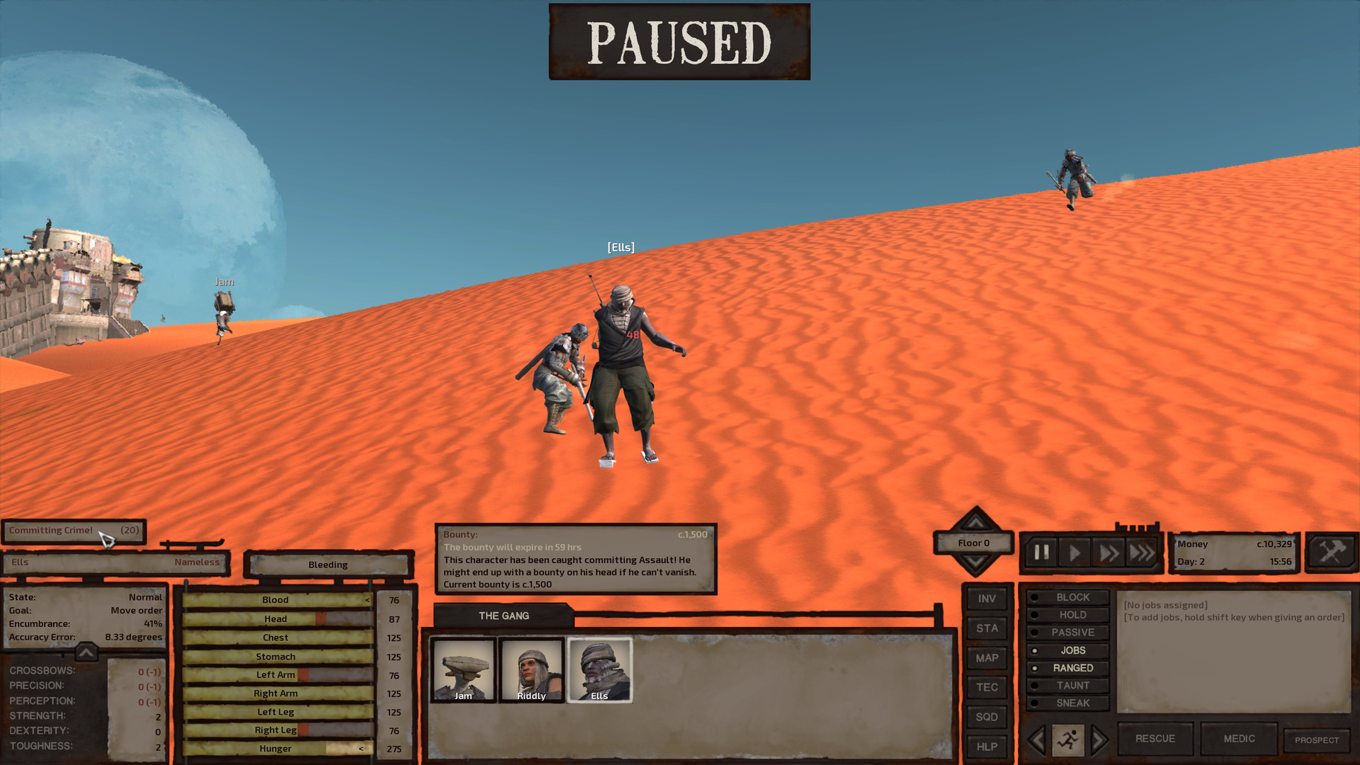 Ells attempts to flee into the desert but he not succeeding. A samurai policeman attacks him with their baton and is not gonna stop.