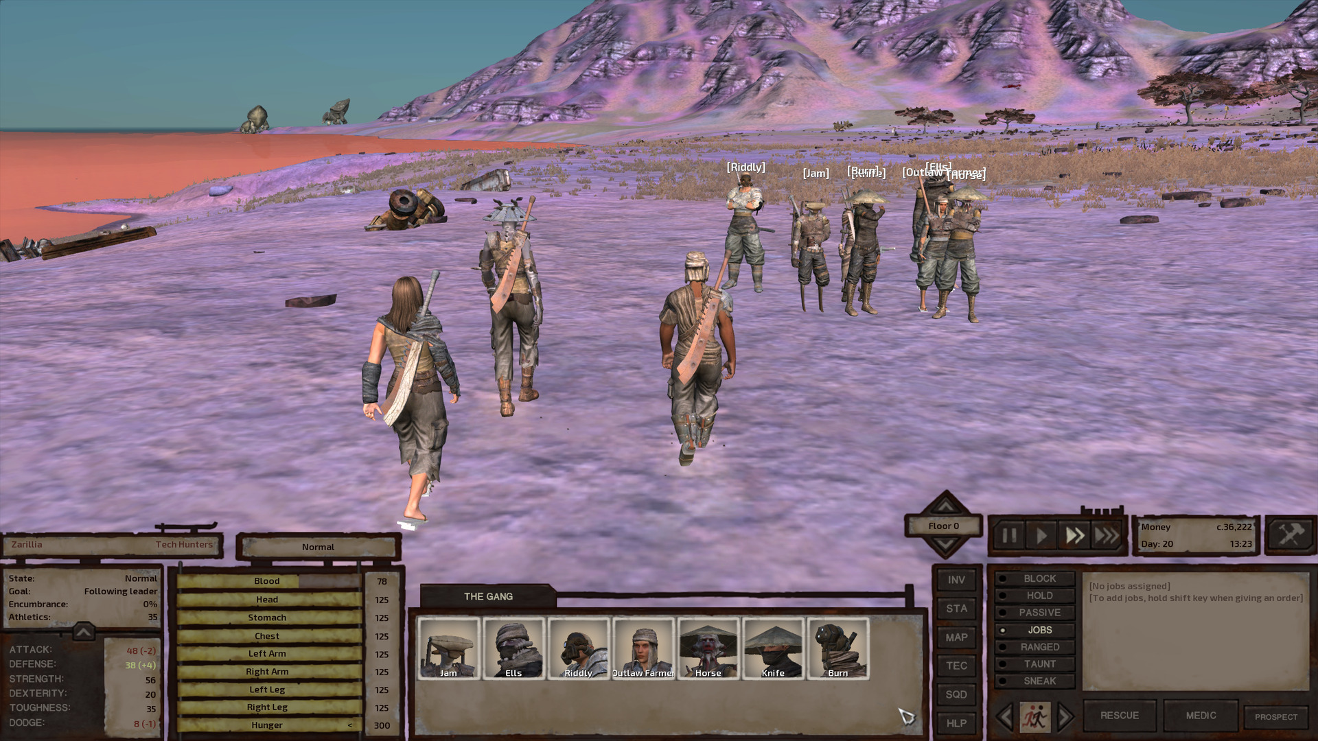 The gang stands on the beach as a trio of people walk by going the other way. They are two humans and a shek, dressed for travel in cargo pants and leathers, each carrying a kinda shitty looking sabre.