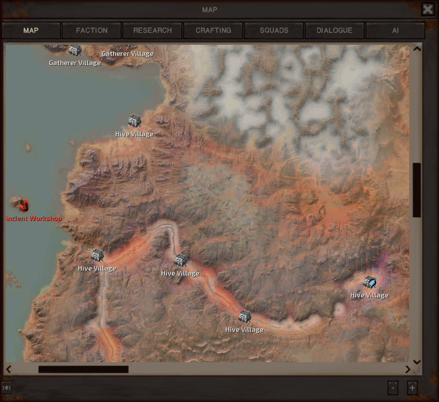 Four Hive Villages are revealed where the gang has travelled across the river valley.