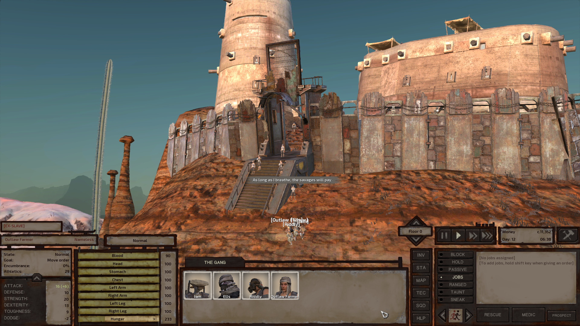 A fortress with thick, forbidding walls, perched on top of a hill in the Sinkuun badlands. A gate guard muses to no one in particular.