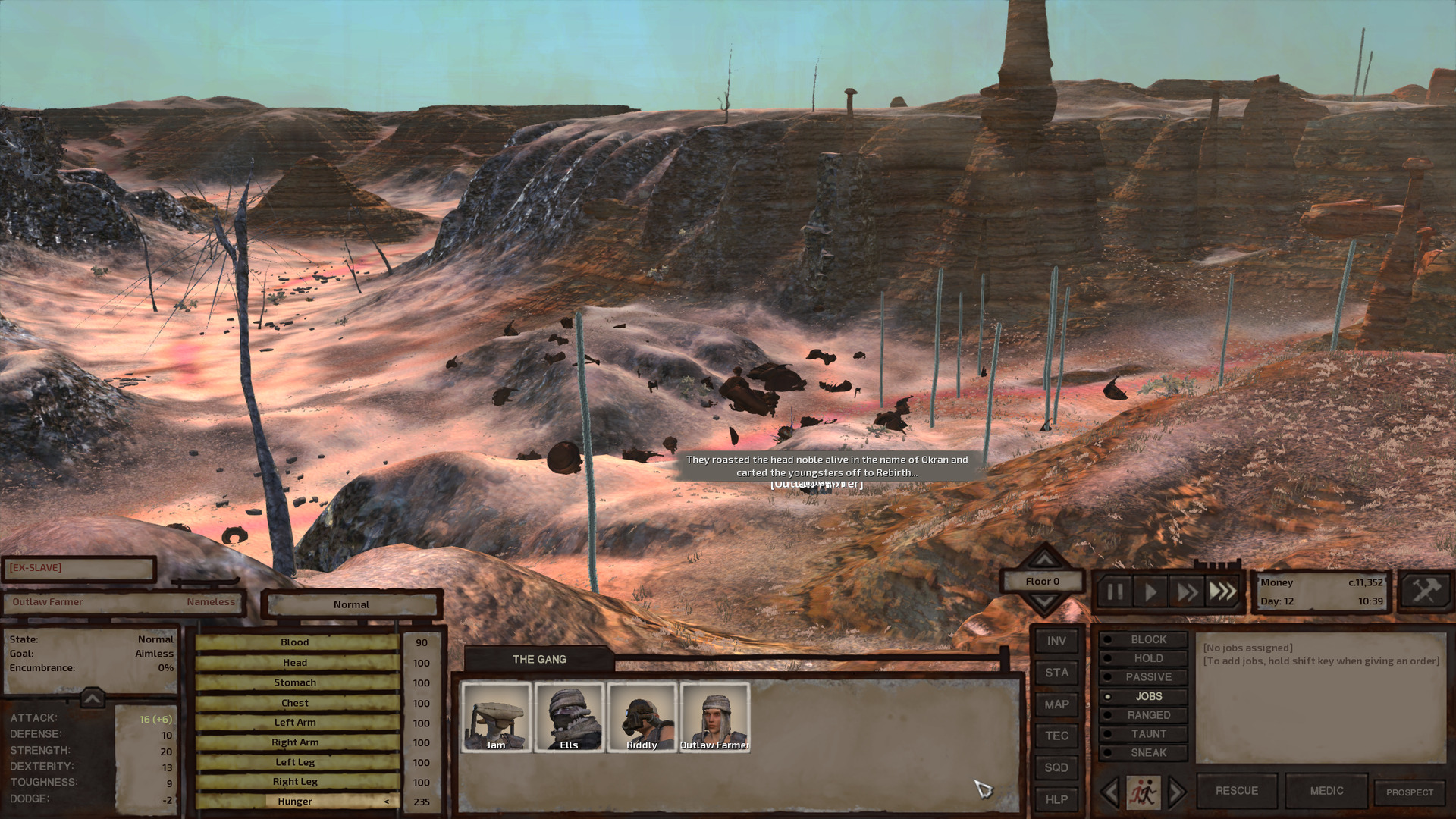 As the gang enters the Bast region, the badlands shift from oranges to a mix of browns and metallic greys.