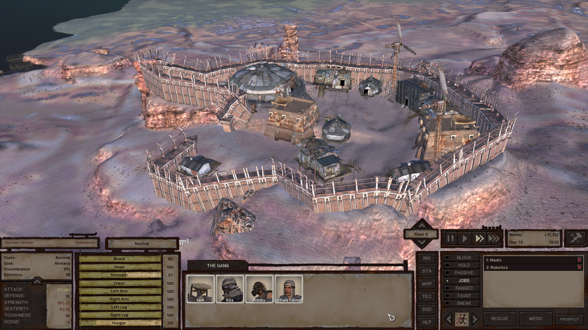 A medium-sized village on a plateau near the coast. A couple windmills tower over the village walls. The buildings here are mostly small, some made of stone and some of paneled metal sheets. The largest building here is the bar.