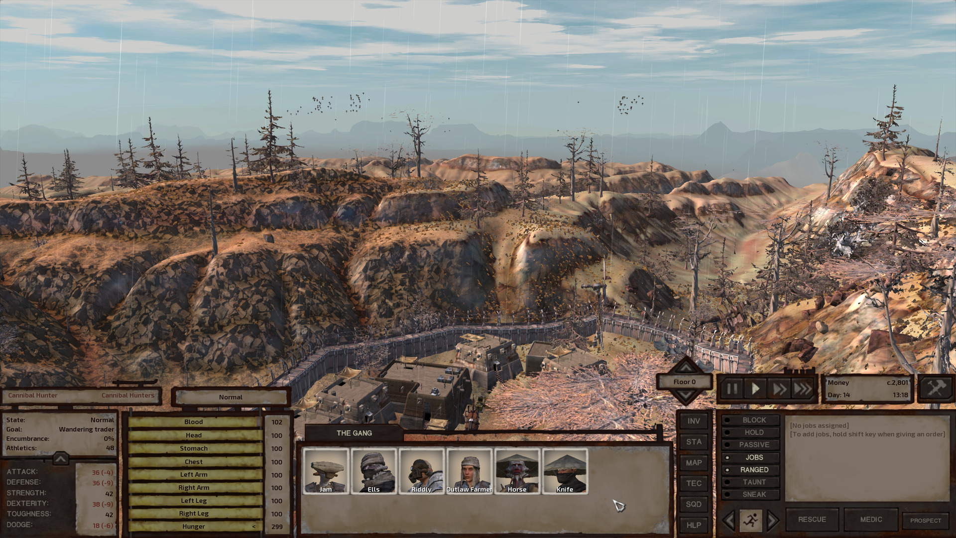 In the distance past the rocky ridge behind Flotsam Village, somewhere over the hills that stretch into the horizon, a swarm of unidentified objects hover in the sky. From this distance, the objects appear as little more than black dots.