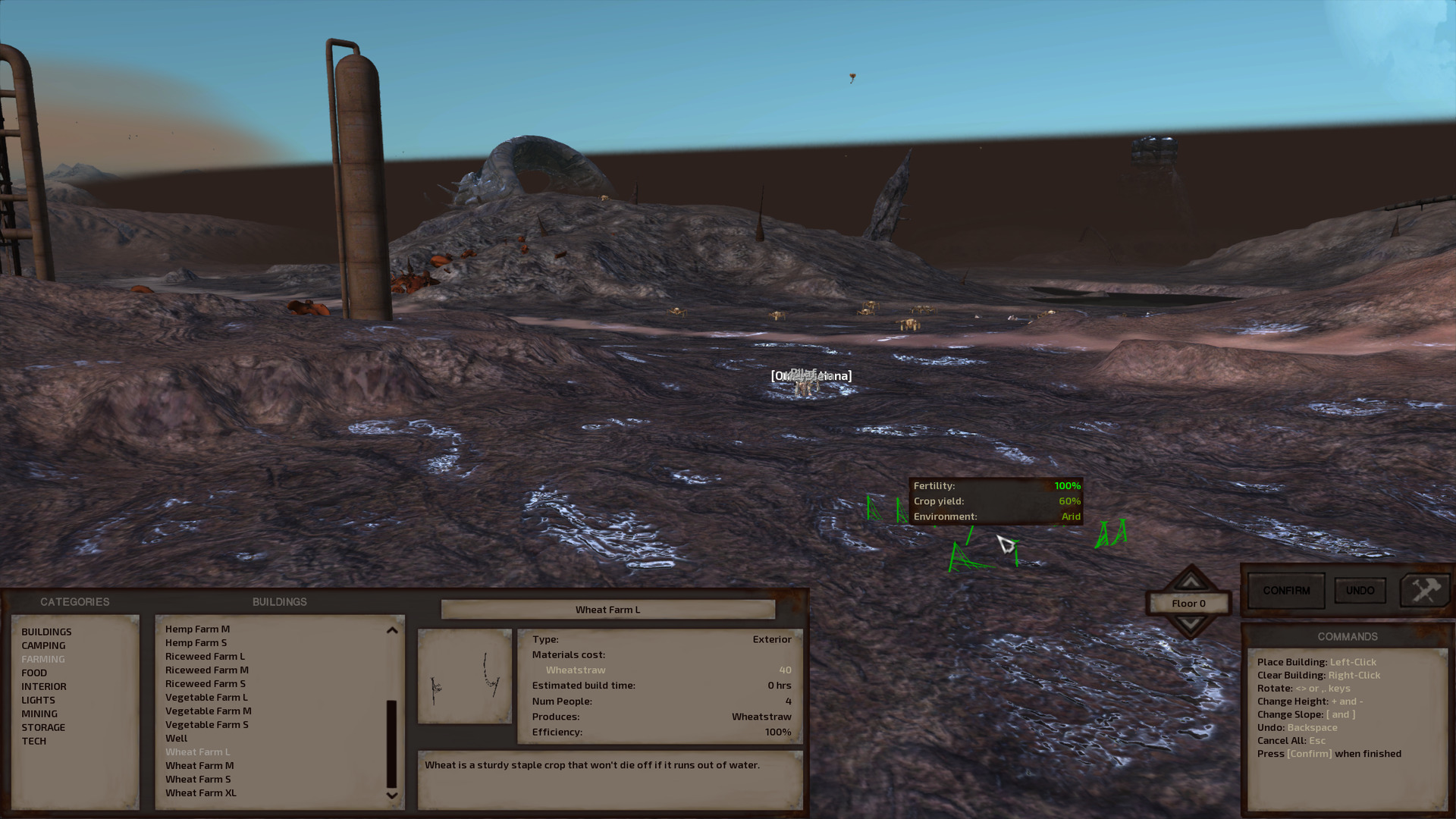 We preview a large wheat farm in the same place as the well.