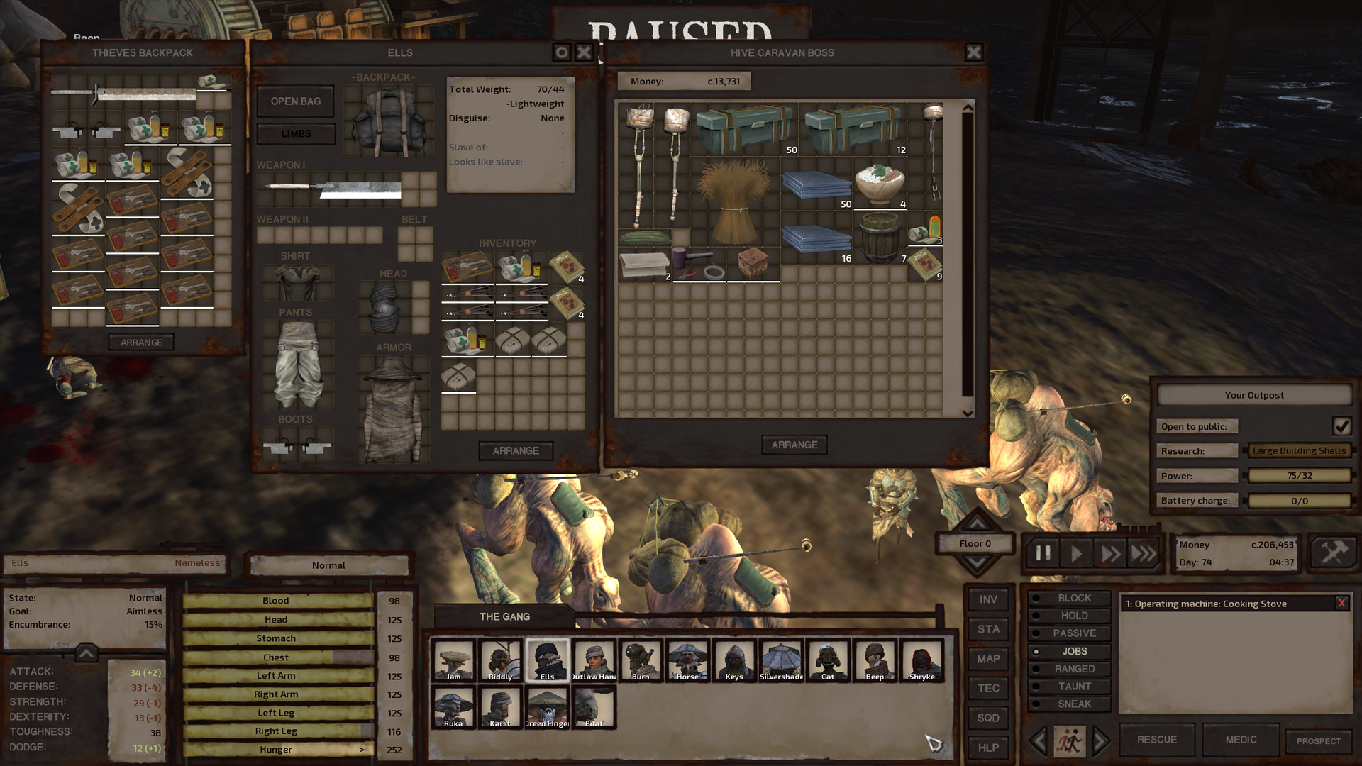 Ells is browsing the hive caravan shop.